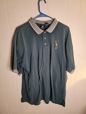  Warner Bros Daffy Duck Embroidered Green Polo Golf Shirt Sz XL Vintage Mens  • $9.99