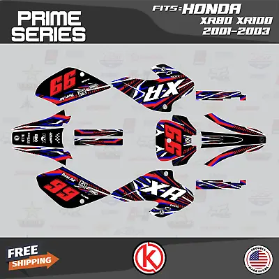 Graphics Kit For HONDA XR80 XR100 (2001-2003)  Prime Series - Red Blue • $59.99