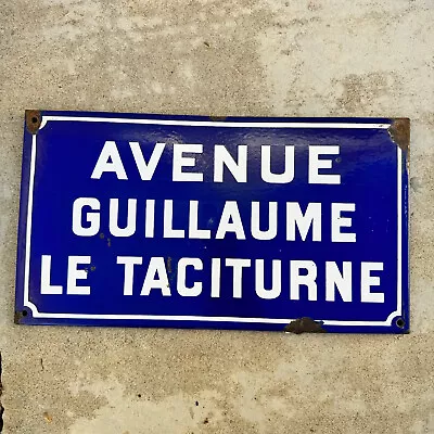 Old French Street Enameled Sign Plaque - Vintage TACITURNE 3 23042459 • $69