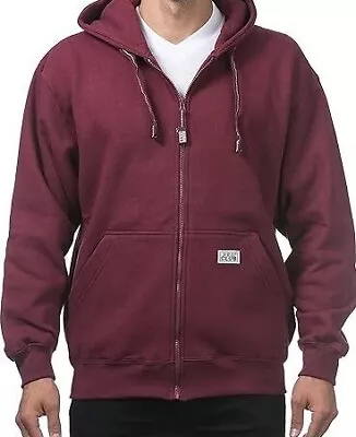 Proclub Pro Club Men's Heavyweight Full Zipper Hoodie Plain Zip Up Hooded Jacket • $38.99