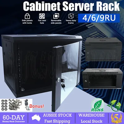 4/6/9RU Cabinet Server Network Comms Data Rack LAN 19  Wall Mount 450mm Deep OZ • $128.55