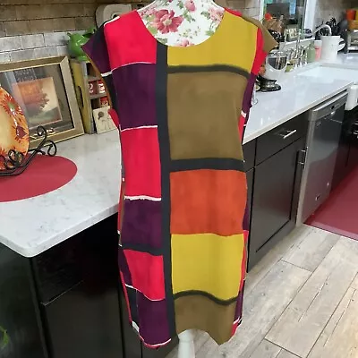 Ann Taylor Loft Retro Mod Style Shift Dress Sleeveless Size 6 Multicolor • $17.97