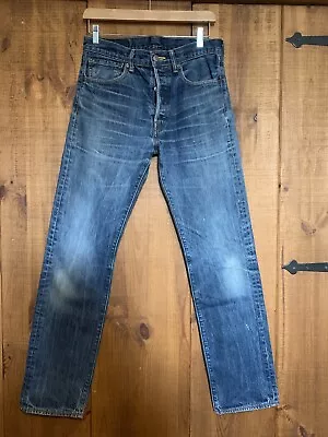 Levi 501 Straight Jeans Regular Blue Waist W32 L34 Button Fly • £22