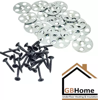 Insulation Washer And Screw Metal Fixing Discs Tile Backer Insulation Wall Floor • £2.19