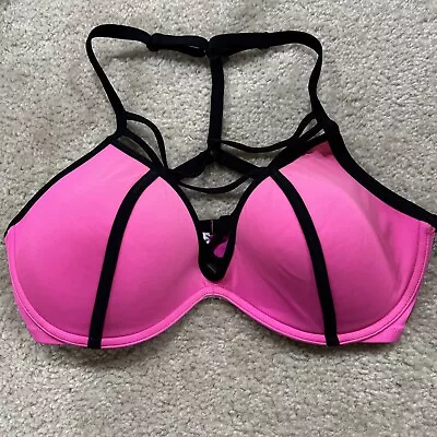 Pink Victoria's Secret Cage Strappy Front T-Back  Bikini Top Large (DD) • $19.92