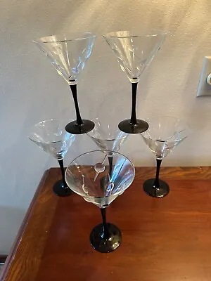 Set Of Six Cristal D’Arques Durand Olive On Toothpick Vintage Martini Glasses • $25