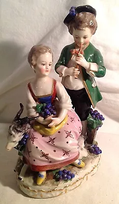 Antique German Porcelain  Figurine   Kids With A Goat  • $140