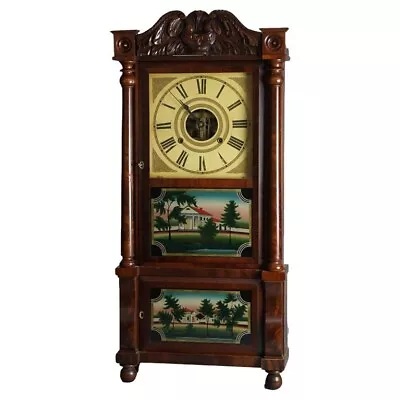 Antique Birge And Mallory Flame Mahogany Open Escapement Mantle Clock C1840 • $1800