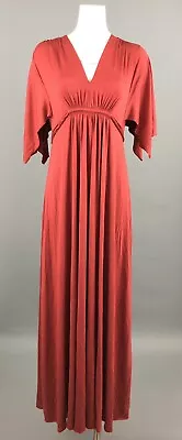 Rachel Pally Jersey Kaftan Maxi Dress S Burnt Orange Tie Waist Pullover NEW • $84.99