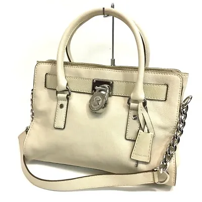 MICHAEL KORS Hamilton Satchel Hand Bag Shoulder Bag 2way Bag Off-White • $160