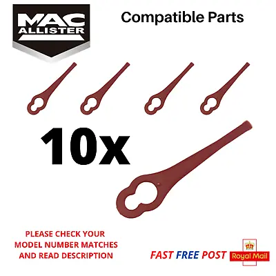 MacAllister  MGT 300-1  Plastic Strimmer Trimmer Cutting Blades X 10  FAST POST • £4.75