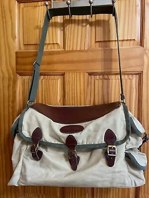 Orvis Fishing Tackle Field Bag Classic Canvas Tan & Leather - Vintage • $125