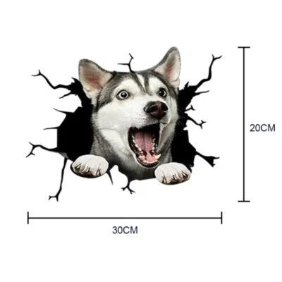 £16.70 • Buy HUSKY Funny Dog In The Crack Vinyl Car Window Sticker Decal Car Or Fridge SIGN