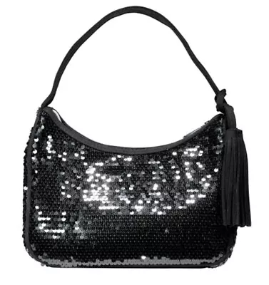 Avon Sequin Shoulder Bag Black • $15.99