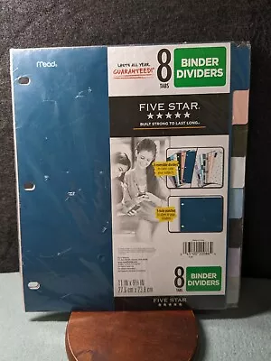 Mead Five Star 8ct 3 Hole Punch Color Pop Reversible Tab Divider Sets • $3.99