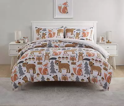 Campers 2-Piece Multicolor Woodland Animal Reversible Comforter Set • $32.07