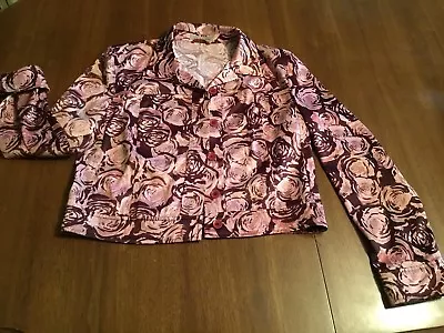 S. Oliver Women - Brown & Pink Floral Jean-Style Jacket Sz 40 (10) • $18.54