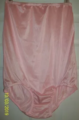 Pink Tricot NYLON Higher Waist PANTY  ENCASED ELASTIC 20  Sides WAIST 30 - 40 ** • $34.99