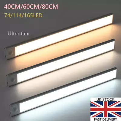 Wireless Motion Sensor Under Cabinet Closet Light Kitchen Counter LED Night Lamp • £10.58