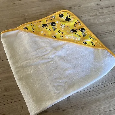 Baby Hooded Bath  Swimmingbeach Towel White  Yellow Sea Life Speedo • £6.50