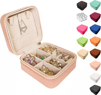 Small Travel Jewelry Box Portable Mini Jewelry Leather Box Jewelry Ring Organiz • $10.83