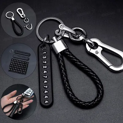 Car Accessories Keychain Metal Key Ring Anti-lost Phone Number Plate Key Chain • $6.33