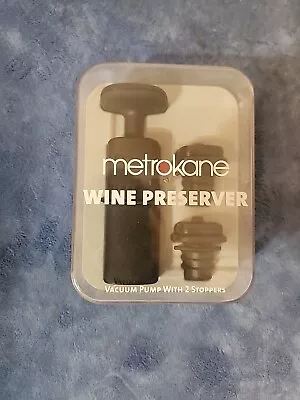 Metrokane Wine Preserver - New! Vacuum Pump With 2 Stoppers  • $7.50