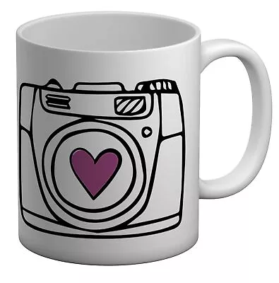 Camera With Pink Heart In The Len White 11oz Mug Cup • £6.99