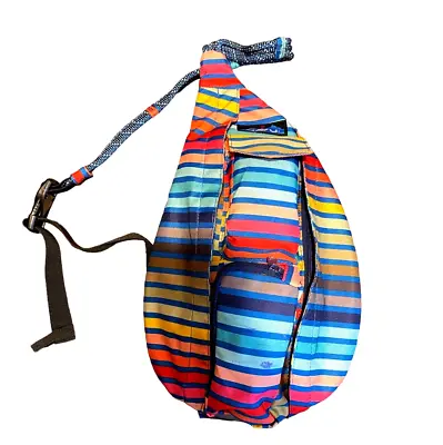 Kavu Chroma Stripe Rope Sling Summer Crossbody Backpack Bag 16  Long • $39.99