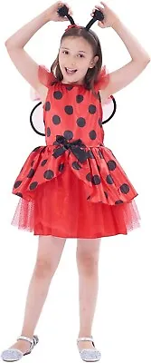 GIRLS LADYBIRD COSTUME FANCY DRESS LADYBUG Age 3-4 Halloween • £9.99