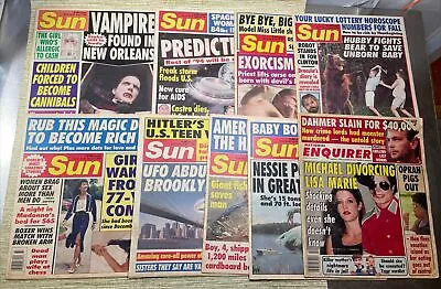 Sun Tabloid News Vampire Dahmer Michael Jackson Nessie UFO Newspaper VTG Lot #B • $29.95