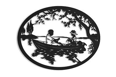 Couple In A Rowing Boat Metal Steel Wall Art Sign Home Garden Decoration Gift • £51.97