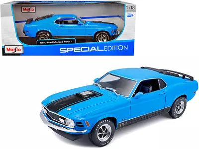 Ford Mustang Mach 1 428 Blue 1970 Special Edition Maisto 1/18 Diecast Model Car • $67