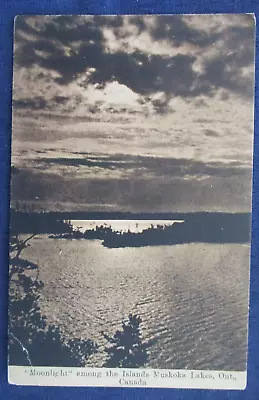 Ca1910 Muskoka Lakes Ontario Canada Moonlight Among The Islands Postcard • $4.50