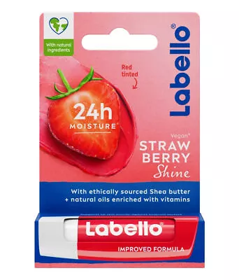 Labello Strawberry Shine (Dhydration 24h) Lip Balm Chapstick • £12.46