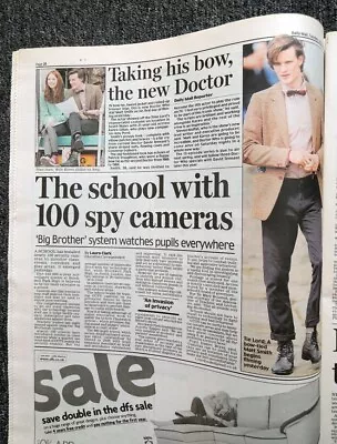 £14.99 • Buy Daily Mail Newspaper 21 July 2009 . Matt Smith Doctor Who Costume Premiere