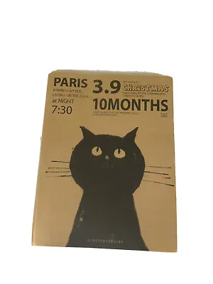 Cute Black Cat Paris Journal Notebook Blank Ruled 6x8 Softcover 158 Pages • $14