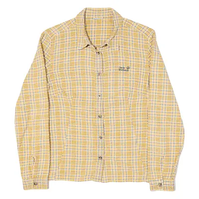 JACK WOLFSKIN Womens Shirt Yellow Plaid Long Sleeve M • £14.99