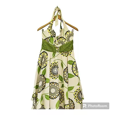 Next Floral Halter Neck Dress 50's Style Full Skirt Size 12 Bust 34  • £11.99