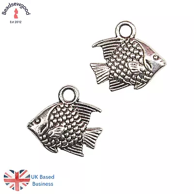 10 3D Fish Pendant Charms 13mm Sea Nature Nautical Beach Jewellery Making Charms • £2.49