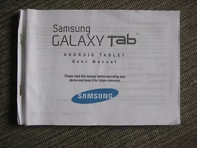 SAMSUNG GALAXY TAB MANUAL Instructions • £5