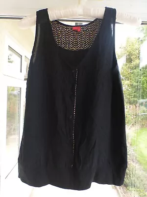 £3.99 • Buy Miss Captain Tortue Black V-Neck Vest Top Size T1 UK 10