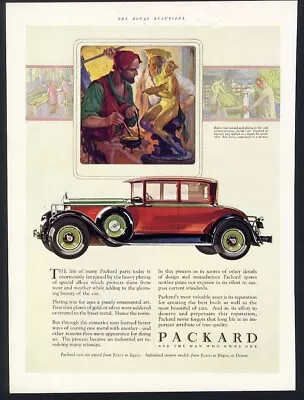 Red PACKARD Car Auto Ad 1928 Two Passenger Coupe • $9.95