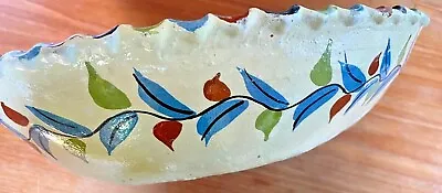 Vintage Mexican Tlaquepaque Large Fluted Oval  Bowl/Platter • $9.95