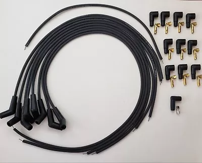 BBC CHEVY 396 427 454 BLACK UNIVERSAL Spark Plug Wires 45/135 Degree Boot POINTS • $56.85