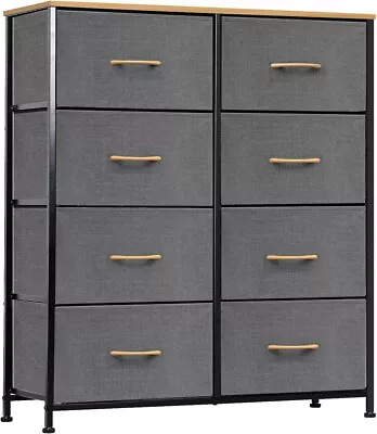 8-Tier Drawers Nightstand Chest Dresser Organizer Storage Bedroom Cabinet Maple • $60.99