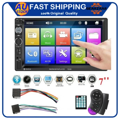 7'' Double Din Car Stereo Bluetooth Head Unit Android Apple CarPlay Touch Radio • $38.99