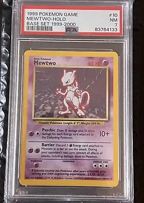 Pokémon Base Set Mewtwo 4th Print PSA 7 NM • $72.18