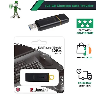 £26.32 • Buy 128GB Kingston DataTraveler USB 3.2 Flash Pen Drive Keyring Memory Stick New