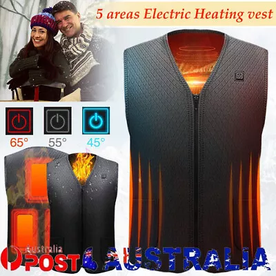Electric USB Winter Heated Vest Jacket Heating Body Warmer For Men Women • $39.79